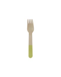 ECO WOODEN LIME GREEN CHEVRON FORKS 8CT-PRO-90792