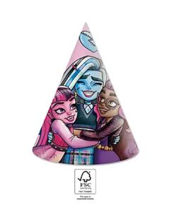 MONSTER HIGH PAPER HATS 6CT-PRO-95711