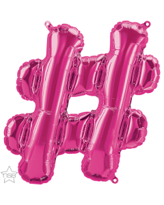 16 IN FOIL HASHTAG MAGENTA AIR FILLED 1CTP-QUA-86668