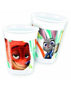 ZOOTROPOLIS PLASTIC CUPS 200ML 8CT-PRO-86661