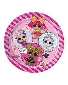 LOL GLITTERRATI PAPER PLATES LARGE 23CM 8CT - PET-PRO-90855