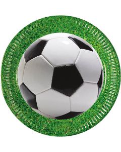 FOOTBALL PARTY PAPER PLATES LARGE 23CM 8CT-PRO-93429