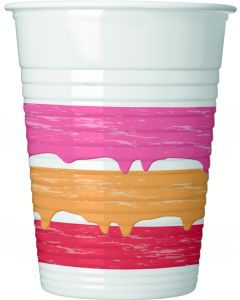 BIRTHDAY CAKE PLASTIC CUPS 200 ML 8CT-PRO-89347