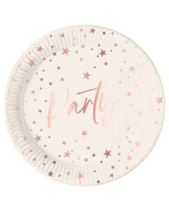 ROSE GOLD PAPER PLATES LARGE 23CM 8CT-PRO-96629